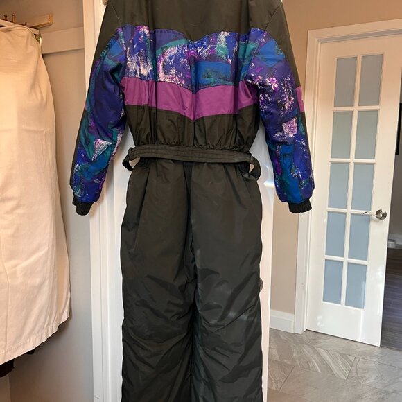 Vintage '90s Women's One-pc Ski-Doo Snow Suit, Black, Size M - Picture 5 of 7
